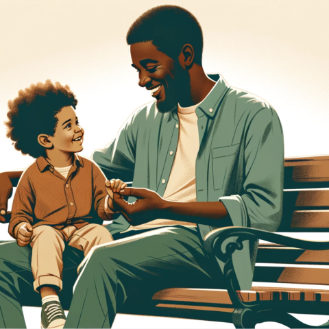 An-image-of-an-African-American-parent-and-their-young-child.-The-parent-is-sitting-on-a-park-bench-with-the-child-on-their-lap.-They-are-holding-hand.png